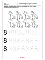 okul öncesi 1 sayısı çizgi çalışması